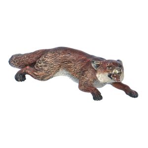 Cold Painted Bronze Figure of a Fox