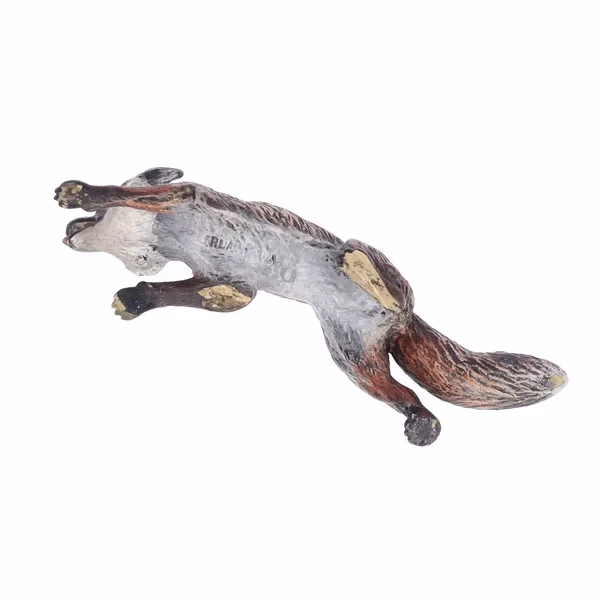 Cold Painted Bronze Figure of a Fox