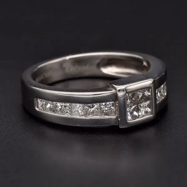 Platinum Art Deco Style Diamond Ring