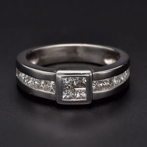 Platinum Art Deco Style Diamond Ring