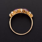 9ct Yellow Gold Amethyst & Sea Pearl Ring