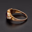 9ct Yellow Gold Amethyst & Sea Pearl Ring