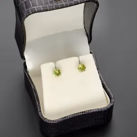 Pair Of 9ct Yellow Gold Peridot Stud Earrings