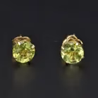 Pair Of 9ct Yellow Gold Peridot Stud Earrings