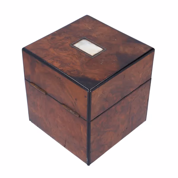Victorian Burr Walnut Four Bottle Scent Casket