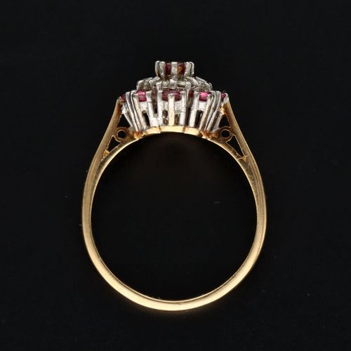 9ct Gold Ruby and Diamond Cluster Ring image-6