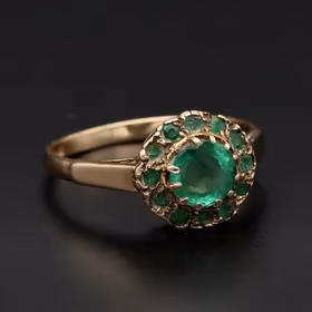 Retro Vintage Gold Emerald Ring