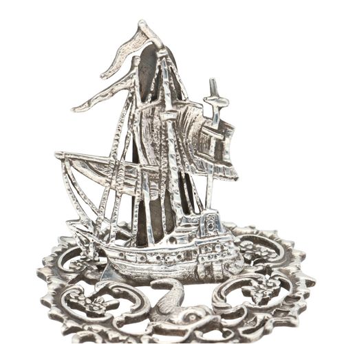 Victorian Solid Silver Galleon Ship Menu Holder image-5