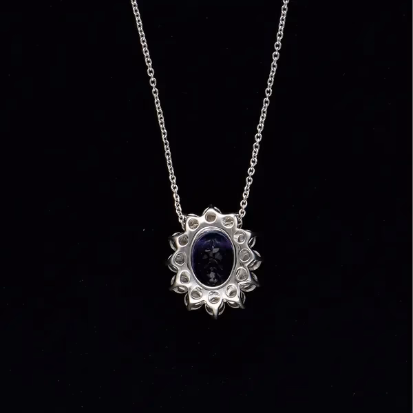 18ct Gold Tanzanite and Diamond Pendant Necklace