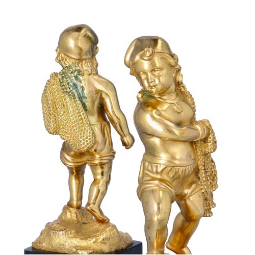 Pair of 19th Century Gilt Bronze Figures on Plinths image-5