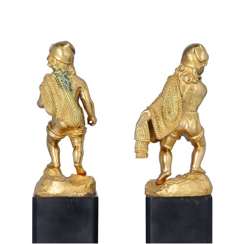 Pair of 19th Century Gilt Bronze Figures on Plinths image-4