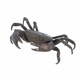 Antique Meiji Period Bronze Okimono Of A Crab