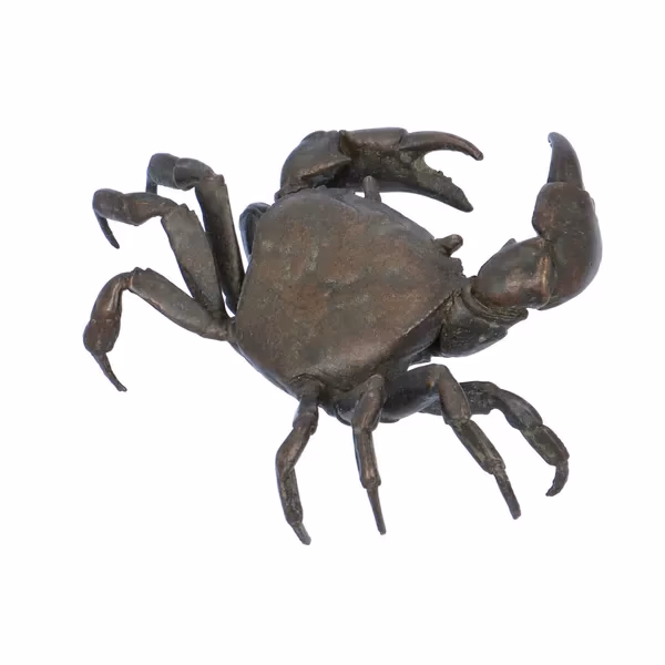 Antique Meiji Period Bronze Okimono Of A Crab
