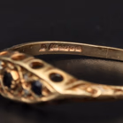 9ct Yellow Gold Sapphire & Diamond Ring