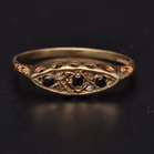 9ct Yellow Gold Sapphire & Diamond Ring
