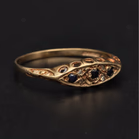 9ct Yellow Gold Sapphire & Diamond Ring