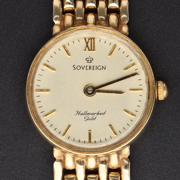 9ct Yellow Gold Sovereign Ladies Watch