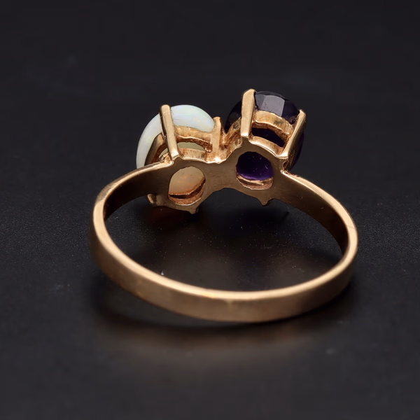 Opal & Amethyst 9ct Yellow Gold Ring