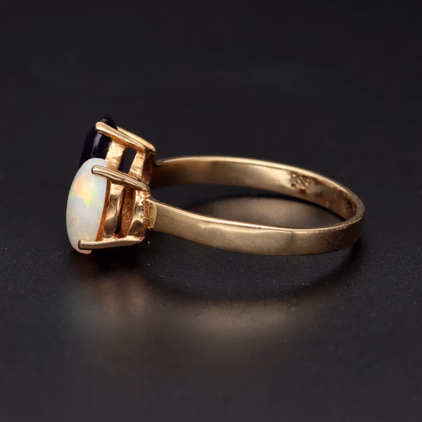 Opal & Amethyst 9ct Yellow Gold Ring