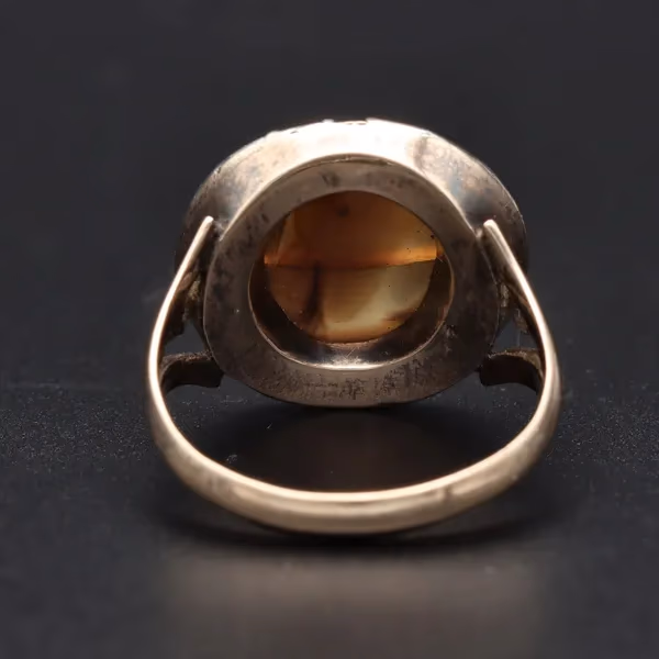 Georgian 15ct Gold Diamond & Sardonyx Cameo