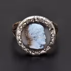 Georgian 15ct Gold Diamond & Sardonyx Cameo