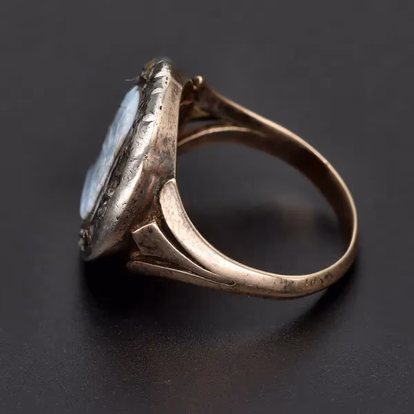 Georgian 15ct Gold Diamond & Sardonyx Cameo
