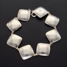 Rare Modernist Norwegian Sterling Silver and Red Enamel Bracelet