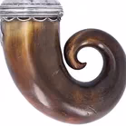 A Scottish White Metal Mounted Horn Stuff Mull