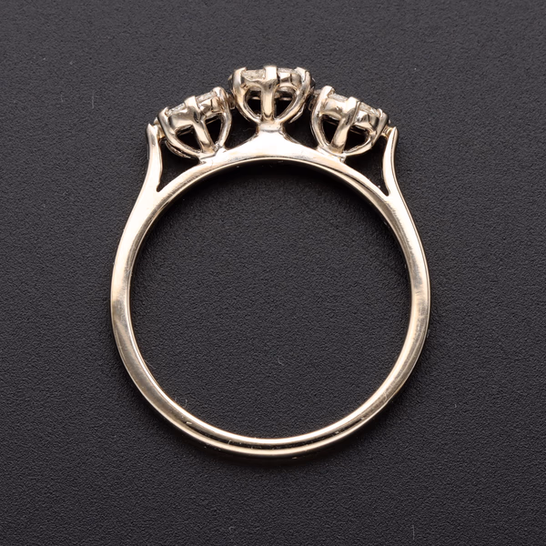 18ct White Gold Triple Section Diamond Cluster Ring
