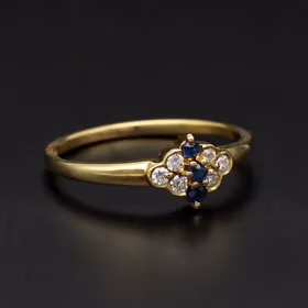 18ct Gold Diamond Sapphire Ring