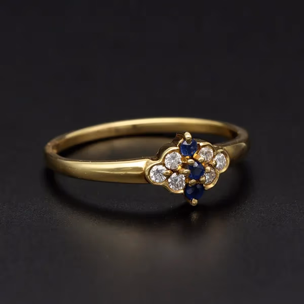 18ct Gold Diamond Sapphire Ring