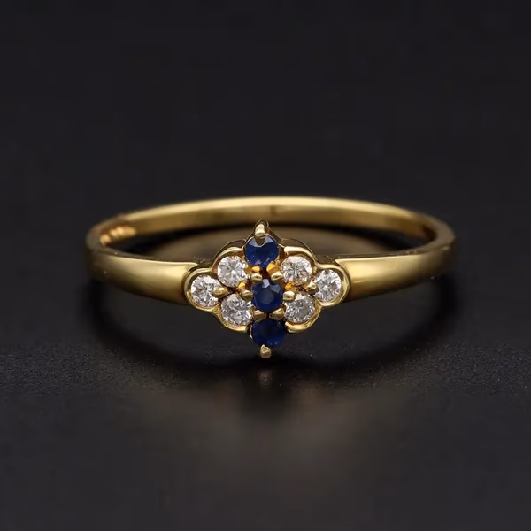 18ct Gold Diamond Sapphire Ring