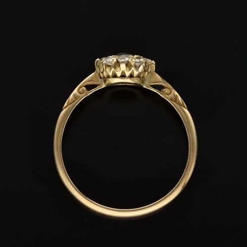 Edwardian 18ct Gold Sapphire Diamond Ring. Birmingham 1915 image-6