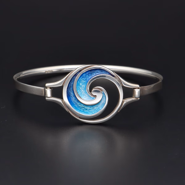 Silver and Enamel Bracelet by Sheila Fleet