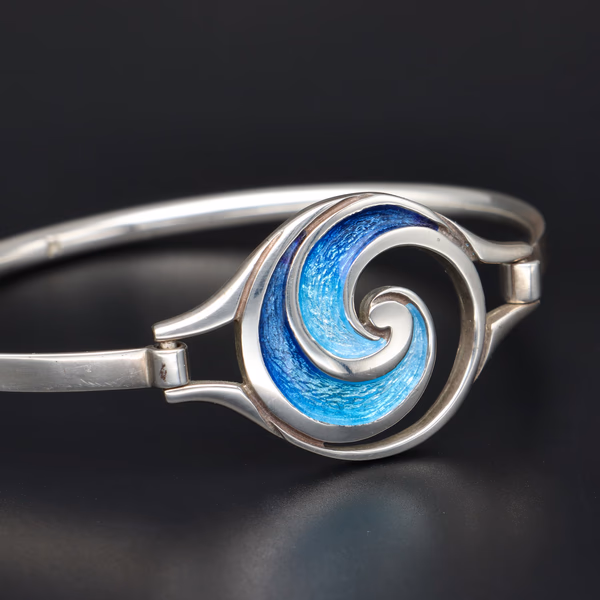Silver and Enamel Bracelet by Sheila Fleet