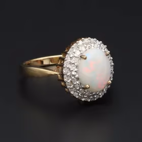 Gold Opal Diamond ring