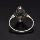 Platinum Art Deco Emerald & Diamond Ring