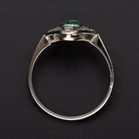Platinum Art Deco Emerald & Diamond Ring