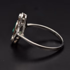 Platinum Art Deco Emerald & Diamond Ring