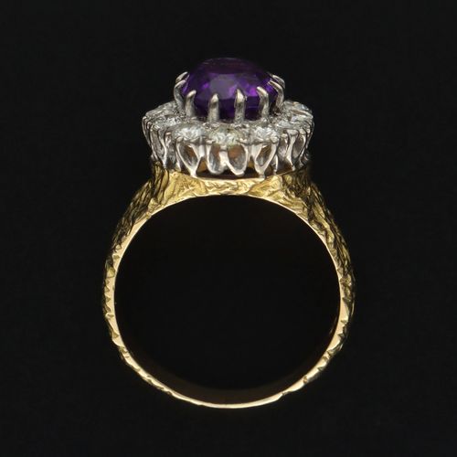 18ct Gold Amethyst and Diamond Ring image-6