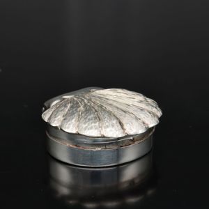 Silver Scallop Shell Pill Box