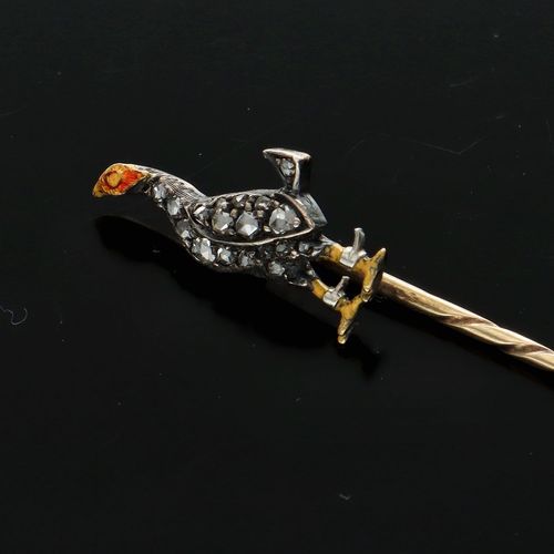 Victorian 18ct Gold Ruby and Diamond Stick Pin image-3