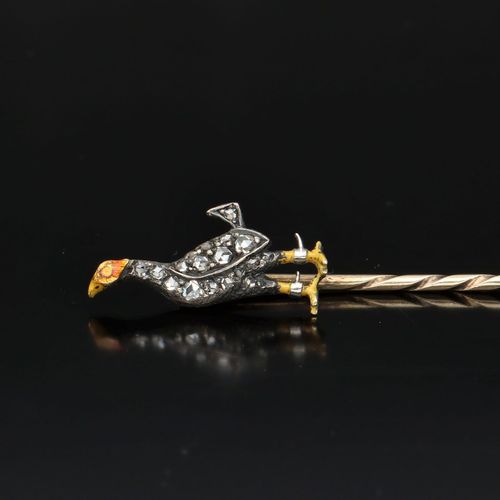 Victorian 18ct Gold Ruby and Diamond Stick Pin image-2