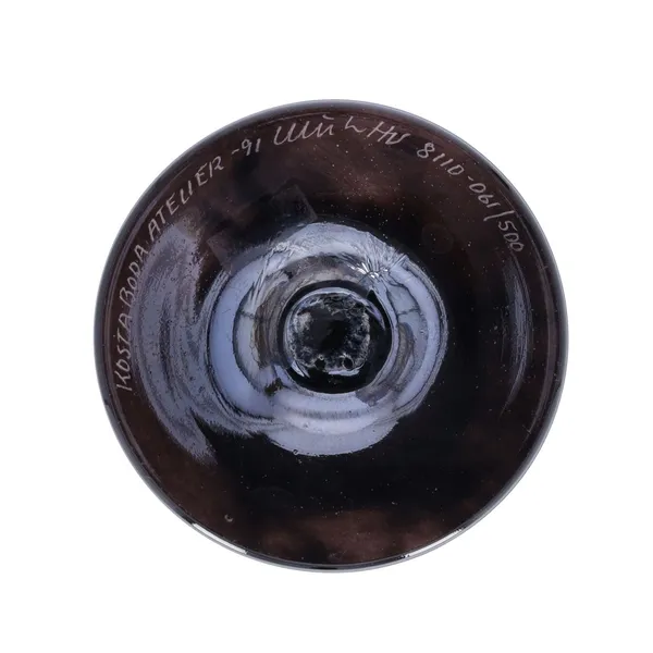 Vintage Kosta Boda Atelier Hand Painted Wine Glass
