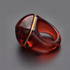 Baccarat Coquillage Ring in Ruby Red Crystal