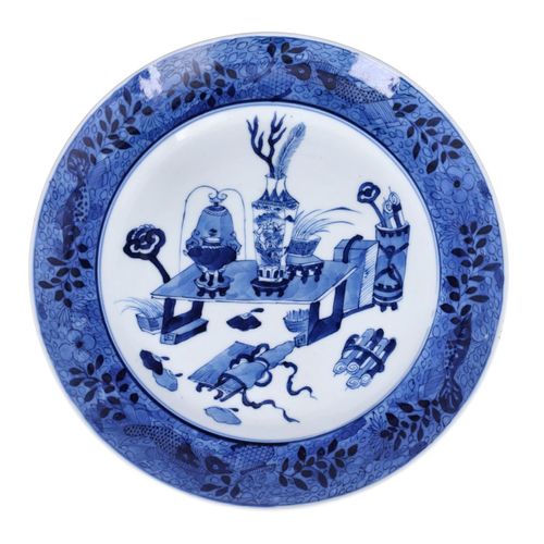 18th Century Chinese Blue and White Porcelain Plate image-1