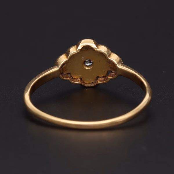 Victorian/Edwardian 18ct Yellow Gold Pearl & Diamond Cluster Ring