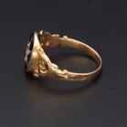 Early Victorian Edwardian 15ct Yellow Gold Diamond Mourning Ring