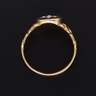 Early Victorian Edwardian 15ct Yellow Gold Diamond Mourning Ring