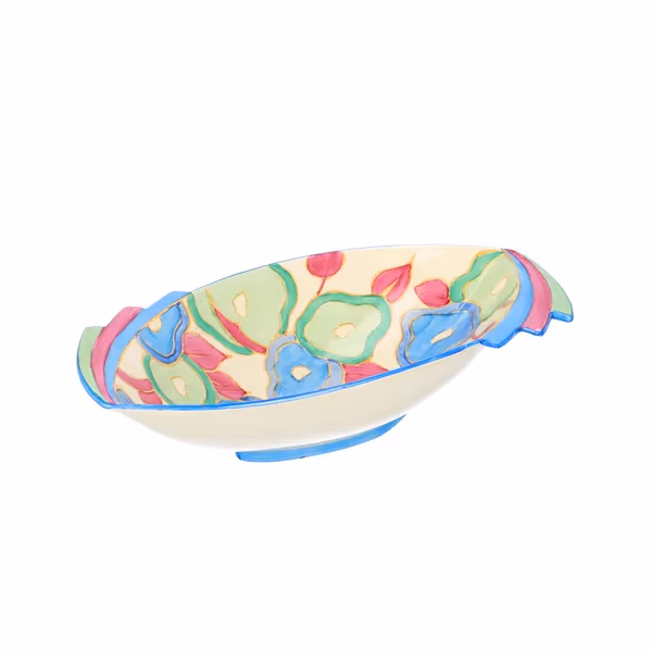 Clarice Cliff Blue Chintz Finned Bowl